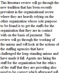 Literature Review: Impact of Agency-Based Staffing on Organizational Improvement